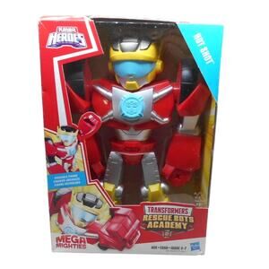 Transformers Rescue Bots Academy MEGA Mighties HOT SHOT NIB Playskool Heroes